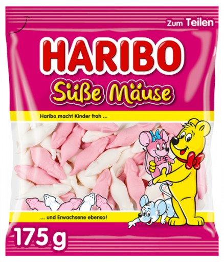 Želé fazuľa Haribo Süße Mäuse 175 g