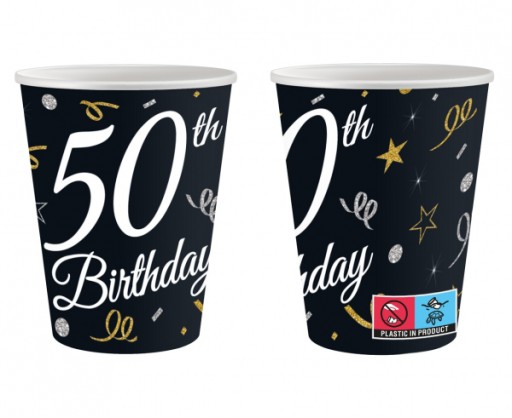 NARODENINOVÉ PAPIEROVÉ POHÁRKY k 50. a 50. narodeninám