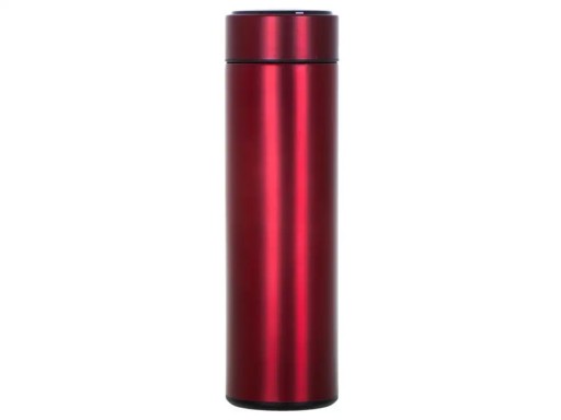 Termoska termohrnček na fľašu smart LED 500ml bordová
