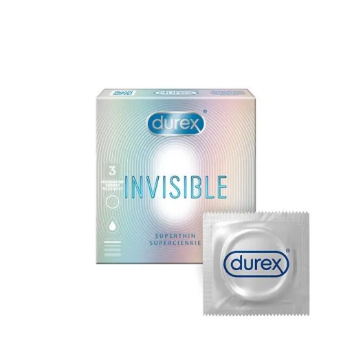 Durex Durex Invisible kondómy pre väčšiu intimitu, 3 ks, tenké