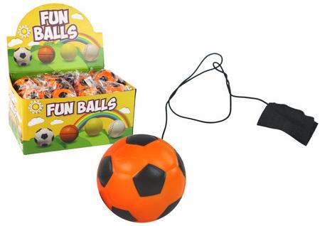 PU futbal s gumou Jojo na skákanie, 6 cm, oranžová