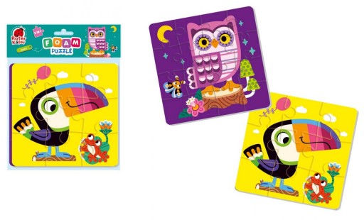 2V1 PENOVÉ PUZZLE TUKÁN A SOVA PRE NAJMLADŠIE HÁDANKA ROTER KAFER