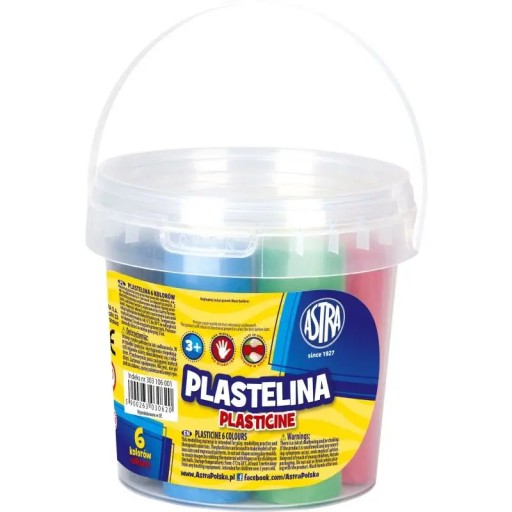 Astra plastelína 6 farieb vo vedierku