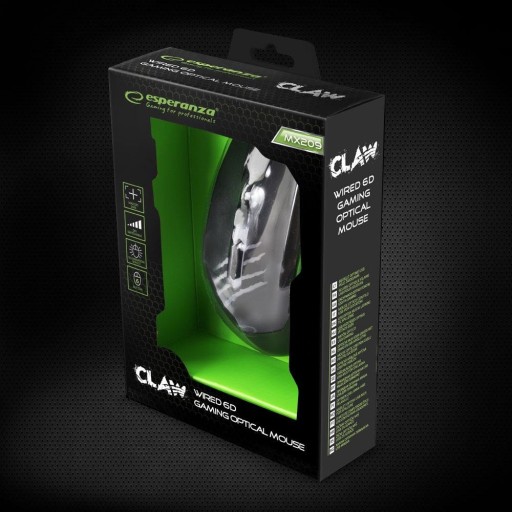 KÁBLOVÁ MYŠ GAMING LED 6D OPT. USB CLAW