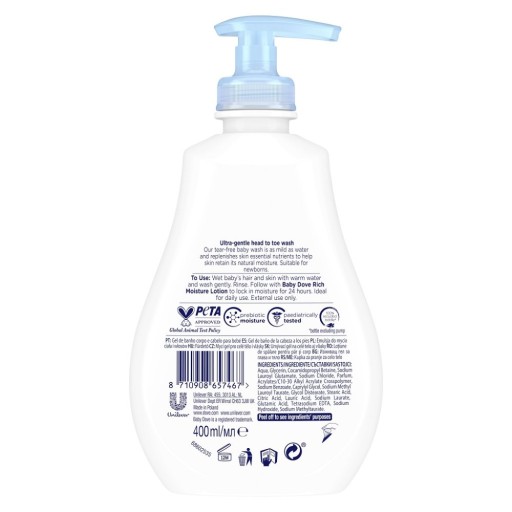 Dove Baby hydratačný telový gél pre deti Rich Moisture 400 ml