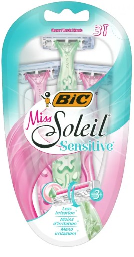 Holiaci strojček Bic Miss Soleil 3 Sensitive 1 balenie - 3 ks