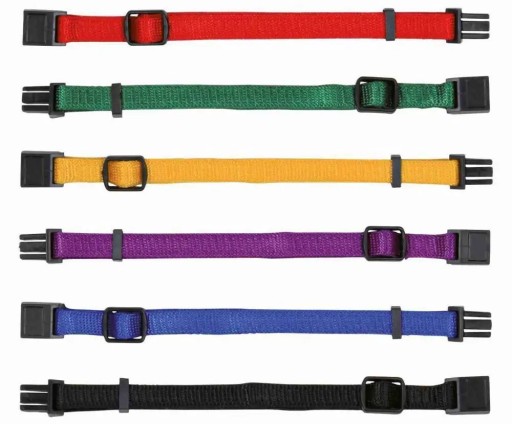 JUNIOR obojky pre šteniatka, M–L: 22–35 cm/10 mm, 6 ks, rôzne farby