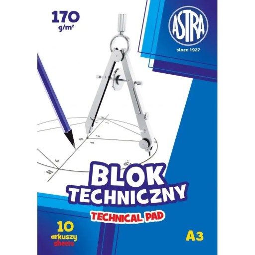 Technický blok A3 biely 170g Astra 106119005