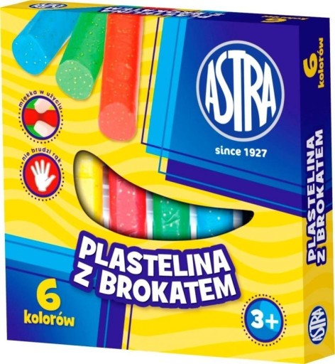 Plastelína s trblietkami Astra 6 farieb 303109001