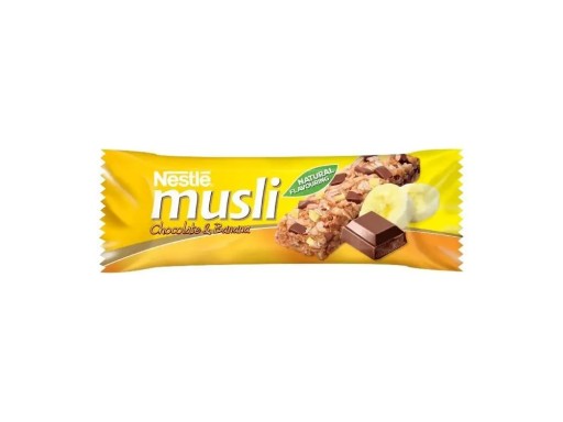 Nestlé Musli Cereálna tyčinka s mliečnou čokoládou a banánmi 35 g