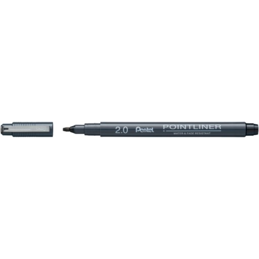Pointliner - Pentel - čierny, 2 mm