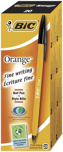 BIC Fine ORANGE guľôčkové pero čierne 0,8 mm
