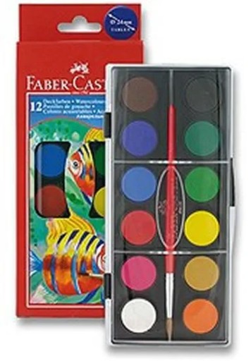 Faber-Castell akvarelové farby 12 ks.