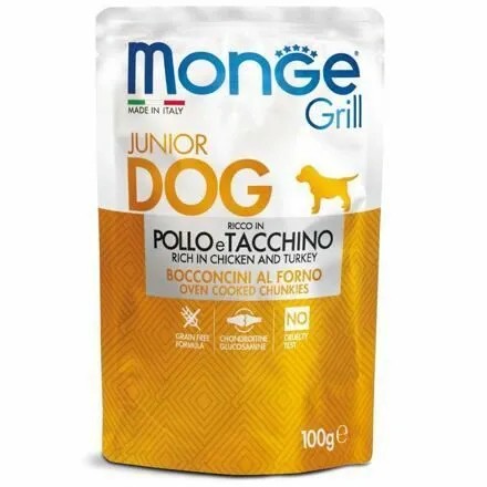 Monge DOG Grill Junior kura s morčacím mäsom 100g