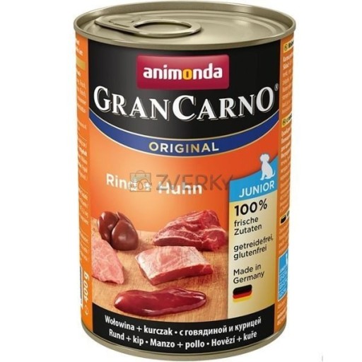 Príchuť ANIMONDA Grancarno Junior: hovädzie a kuracie