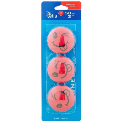 DOSKOVÉ MAGNETY ČERVENÉ JAZYKY TETIS 50MM 3 KUS BLISTER