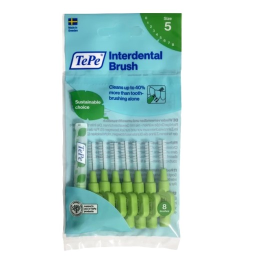 TePe Original čistiace kefky 0,8 mm ZELENÁ veľkosť 5 - 8 ks