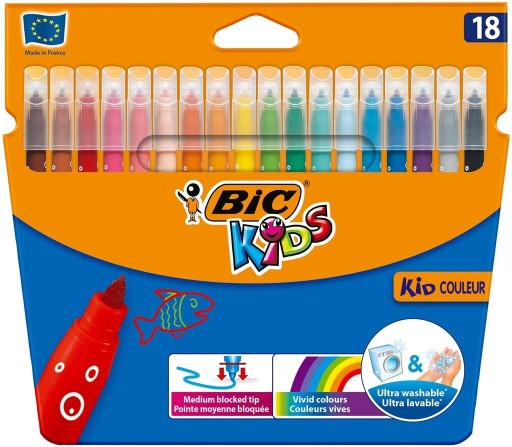 Fixky pre deti BIC, fixky, fixky do školy, 18 farieb