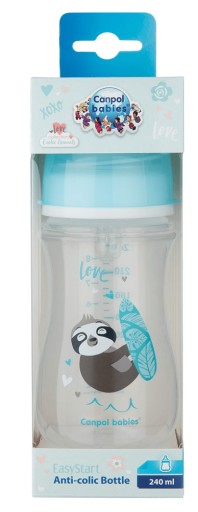 Canpol Babies antikoliková fľaša 35/221 240 ml modrá