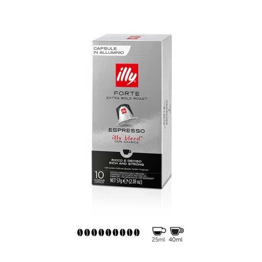 Kapsule pre Nespresso illy Forte Extra Bold Roast 10 kusov