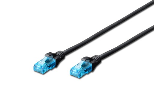 DIGITUS Prepojovací kábel U/UTP kat.5e PVC 10m Čierna