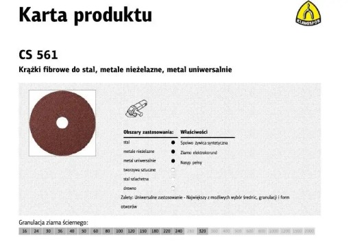 CS561 vláknový kotúč, granulácia 36 125MM 11012
