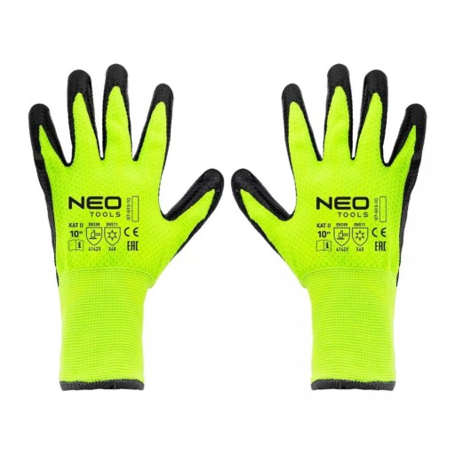 NEO zateplené pracovné rukavice, nylon potiahnutý latexom, 4142X, veľkosť 10