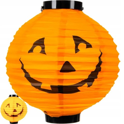 LED tekvicový HALLOWEEN svietiaci papierový lampáš