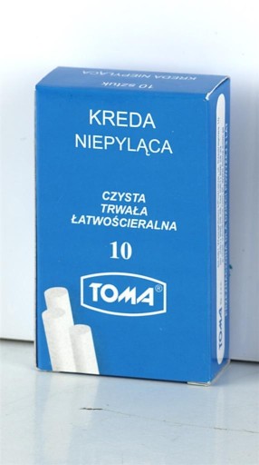 ŠKOLNÁ TABUĽOVÁ KRIEDA, BIELA, BEZPRACHOVÁ, 10 KS OM-81200 TOMA