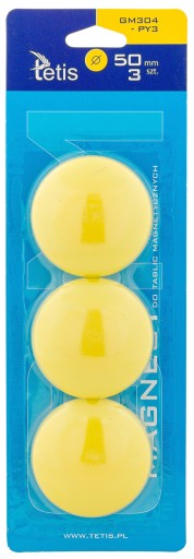 ŽLTÉ MAGNETY S HLADKOU DOSKOU GM304-PY3 TETIS 50MM BLISTER 3 KUS