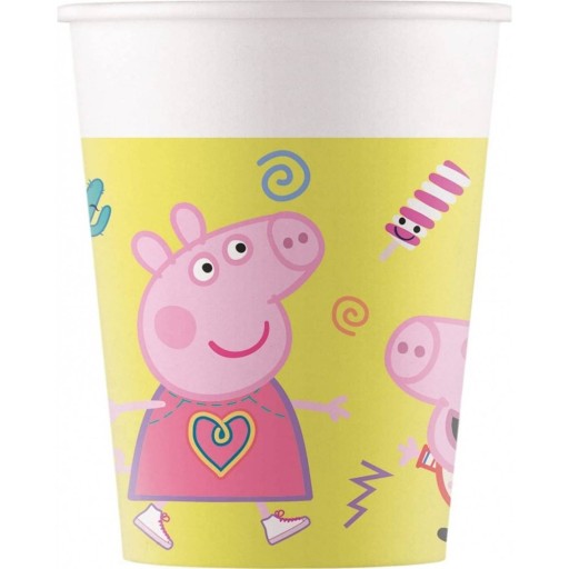 Papierové kelímky, Peppa Pig, 200ml, 8 ks.
