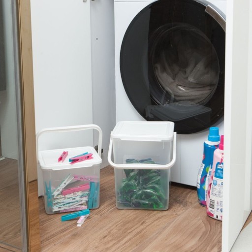 Nádoba Košík na práškové kapsule čistiace prostriedky Rotho 9 l Transparent