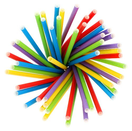 SHAKE papierové slamky 100 ks. 25 cm x 8 mm zmiešané farby
