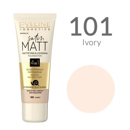 Eveline Cosmetics Satin Matt make-up na tvár č. 101 - Ivory
