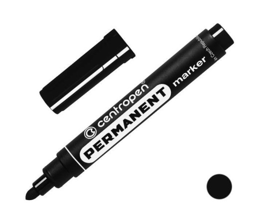 PERMANENTNÝ ZNAČOVAČ, KLOPAČKA, ČIERNA PODŠÍVKA, SILNÝ ZVÝRAZŇOVAČ 2,5 mm