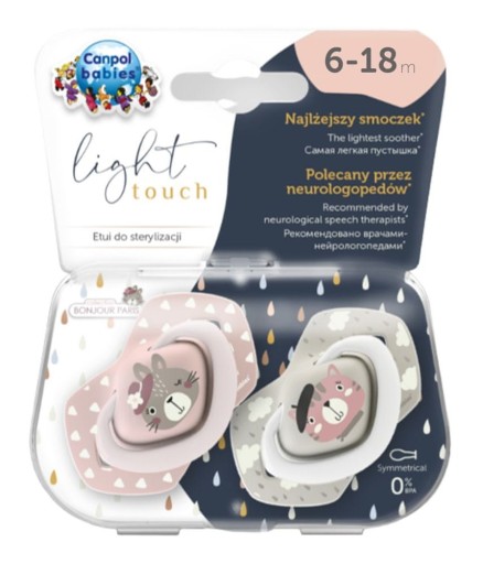 Canpol Baby cumlík silikónový 6-18m symetrický BONJOUR PARIS 2 ks22/648