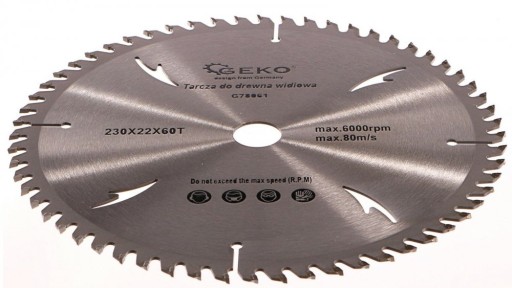 Kotúč na drevo 230x22x60T (otvory) GEKO G78061