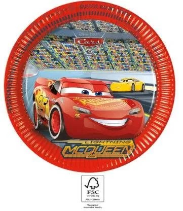 8 ks Cars 3 Cars papierové taniere Zygzag, 23 cm