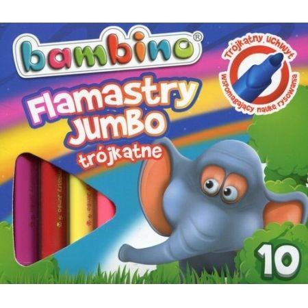Trojuholníkové fixky JUMBO, 10 farieb Bambino