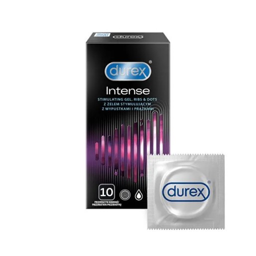 Durex Durex Intense kondómy 3 ks s rebrami a stimulačným gélom