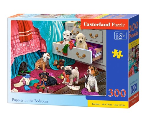 Puzzle 300 šteniatok v spálni Castorland