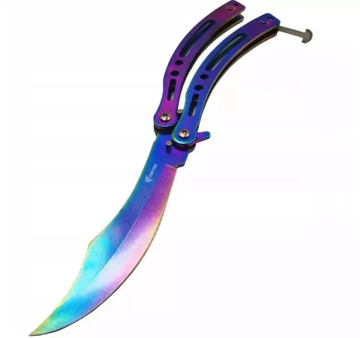 Tréningový nôž MOTÝĽ DÚHOVÝ FADE 23CM
