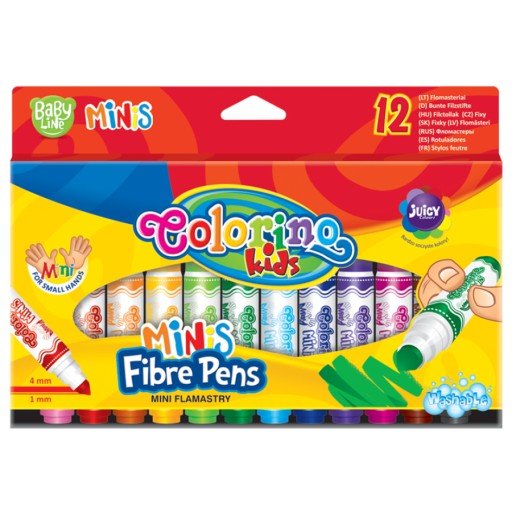 Colorino fixky mini umývateľné fixky 12 farieb 32117
