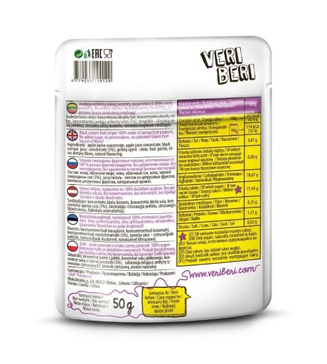 Veri beri vegánske pektínové želé čierne ríbezle 50 g
