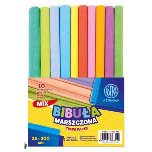 Krimpovaný hodvábny papier Astra Multicolor 25x200 mix 10 farieb