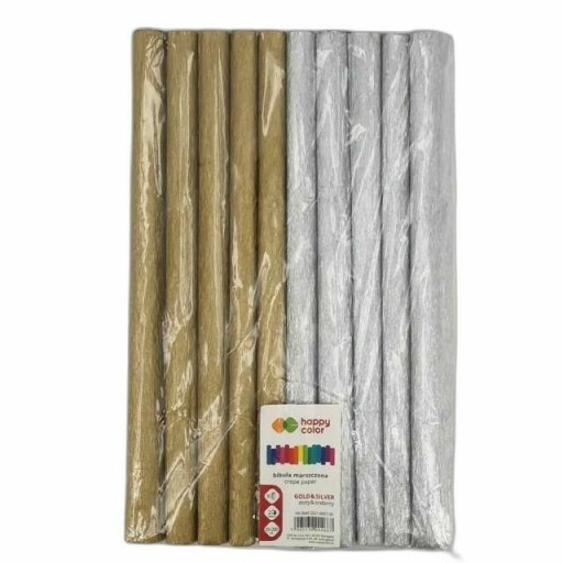 Zvlnený hodvábny papier Happy Color Odtiene sivej a striebornej,