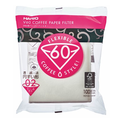 HARIO ODKAPÁVACIE PAPIEROVÉ FILTRE BIELY V60-02 100 ks