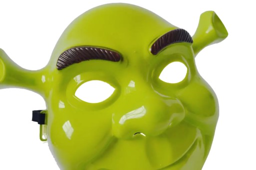 MASKA SHREK, Shrekova hlava, zlobr, rozprávka, DISPOSSIEM