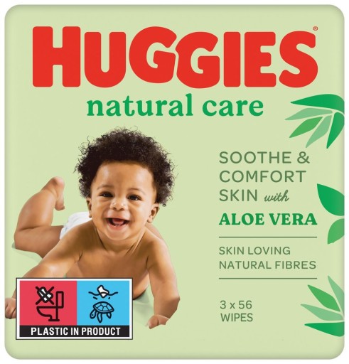 HUGGIES NAT CARE 2+1 VLHČENÁ ŠATKA 3X56KS