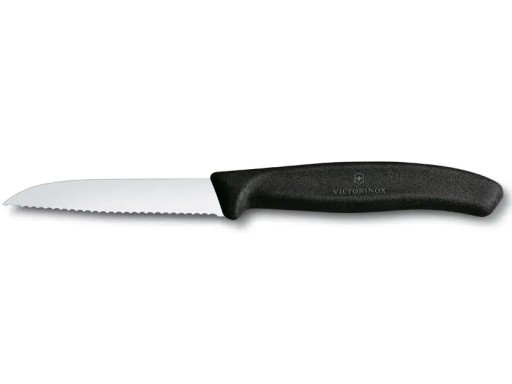 Zúbkovaný nôž na zeleninu 8 cm čierny Victorinox